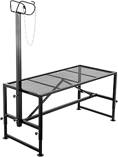 VEVOR Livestock Stand 51x23 inches, Trimming Stand with Straight Head Piece, Goat Trimming Stand Metal Frame Sheep Shearing Stand Livestock Trimming Stands, White
