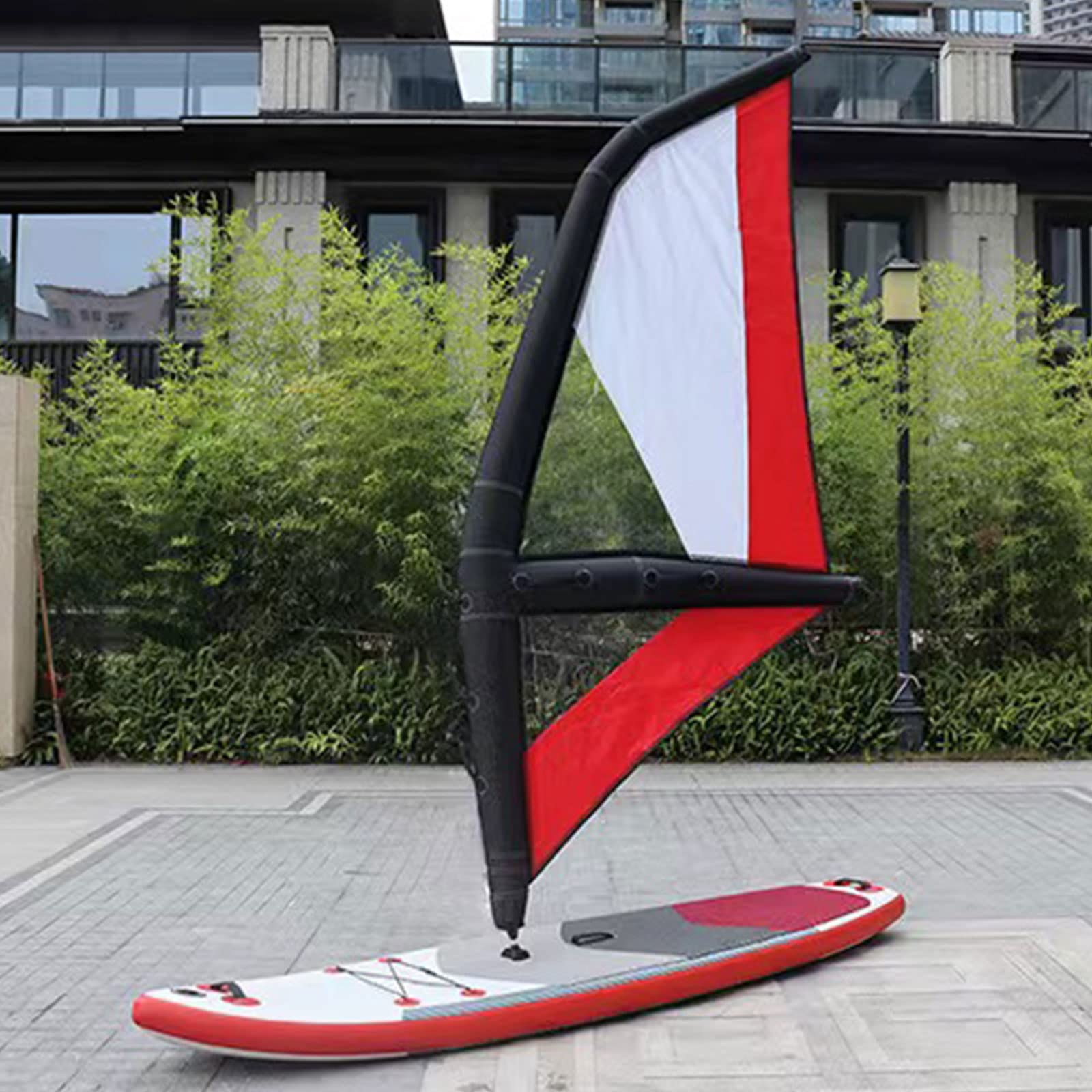 Tabla de surf inflable con juego de vela, tabla de surf portátil de PVC, 4,2 m² con accesorios