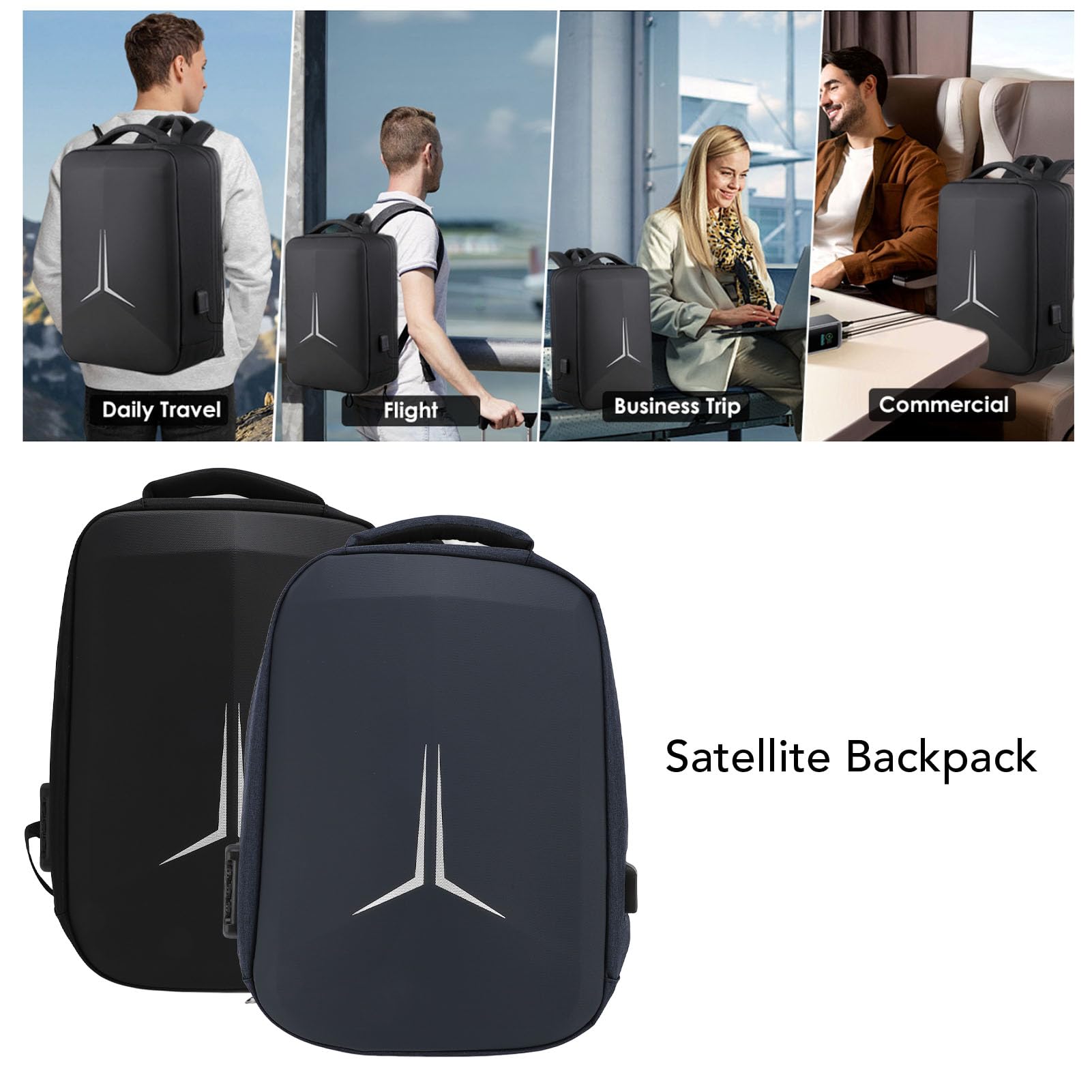 SENECESLI Mini Zaino Starlink, Zaino da Lavoro Impermeabile, Zaino per Laptop con Porta di Ricarica USB, Zaino da Viaggio per Dispositivi Elettronici e Accessori Elettronici