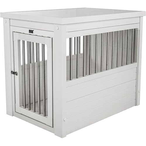 New Age Pet ecoFLEX Pet Crate/End Table, Medium, Antique White, Model:EHHC404M