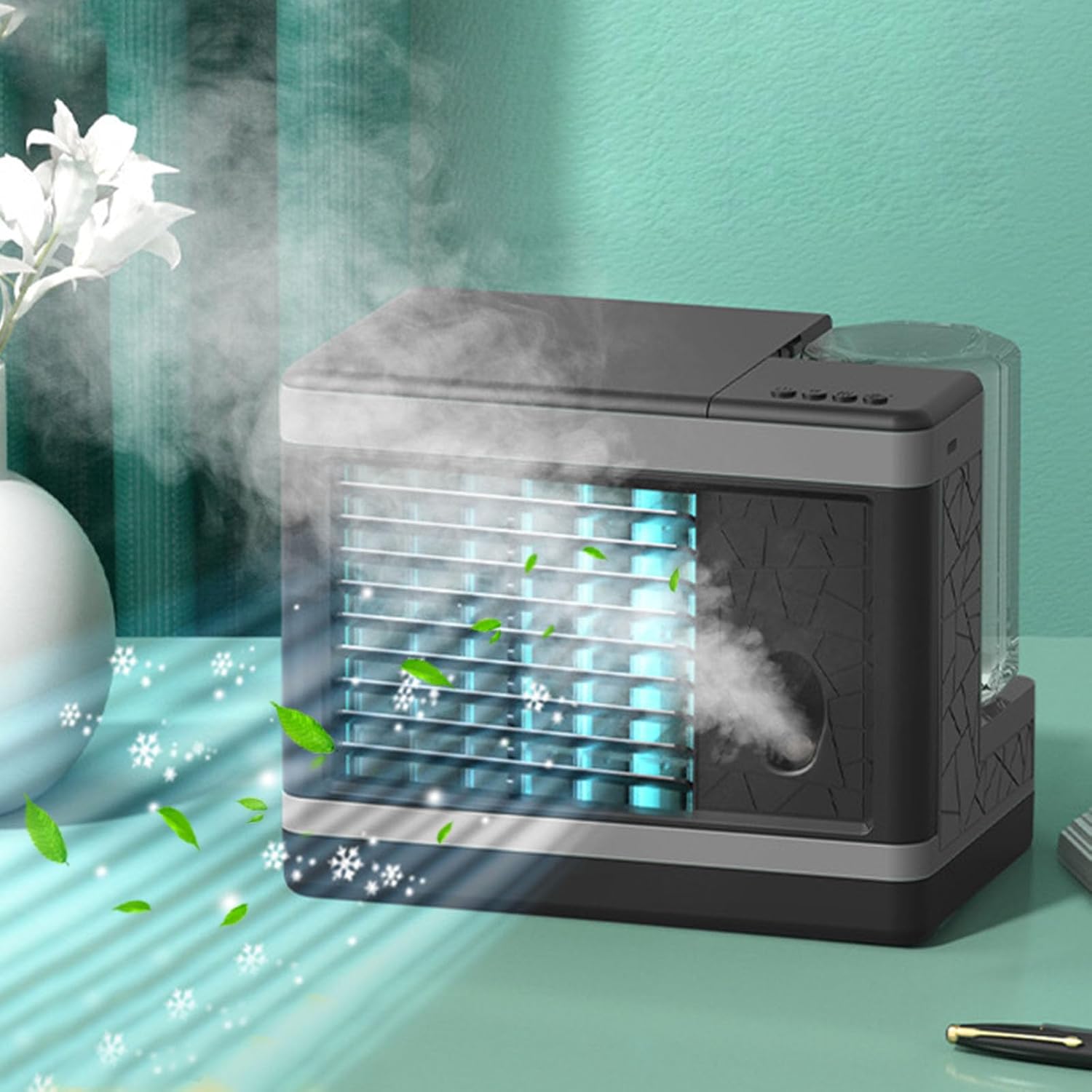Portable Air Conditioners Evaporative Cooler with Night Light Air Cooler Conditioning Mini Conditioner With 3 Speeds 300ML Low