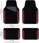 CAR PASS Étanche Universal Fit Car Tapis de sol Car Mats pour SUV,Vannes, sedans, camions, ensemble de 4pcs Car Tapis avec paillasson conducteur (Noir et Bourgogne)