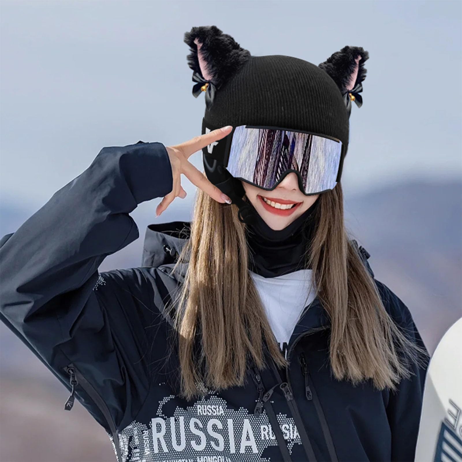 Simpatici copricaschi da Motociclista in Peluche - Copricaschi da Bicicletta, Sci, Parapendio, Snowboard Accessori per Ragazze e Ragazzi, Divertenti, copricaschi in Maglia, Regali
