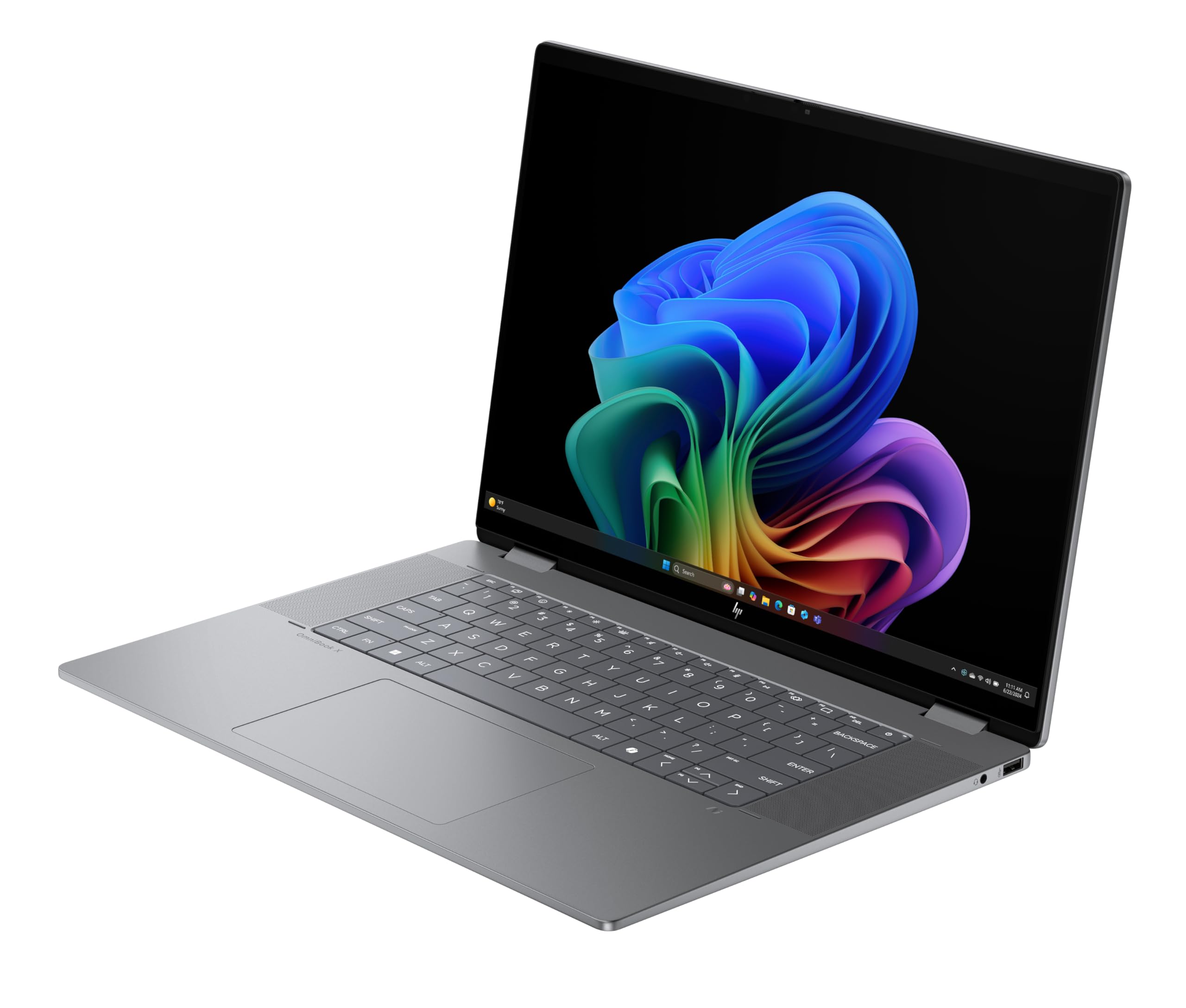 HP OmniBook X Flip 2in1 Laptop AMD Ryzen AI 5 340 16" WUXGA Touchscreen 16GB 512GB SSD Win11 Silber