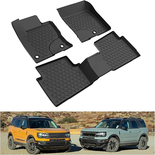 KIWI MASTER Alfombrillas compatibles con Ford Bronco Sport 2021-2023 para todo tipo de clima, revestimientos de ajuste personalizado MP1Z-7813300-AA