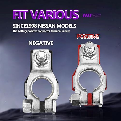 Miniatura 5 de Terminales de batería para Nissan  Positivo y Negativo Compatible con Nissan Infiniti Toyota Lexus 243407F000, 243407F001, 1 par