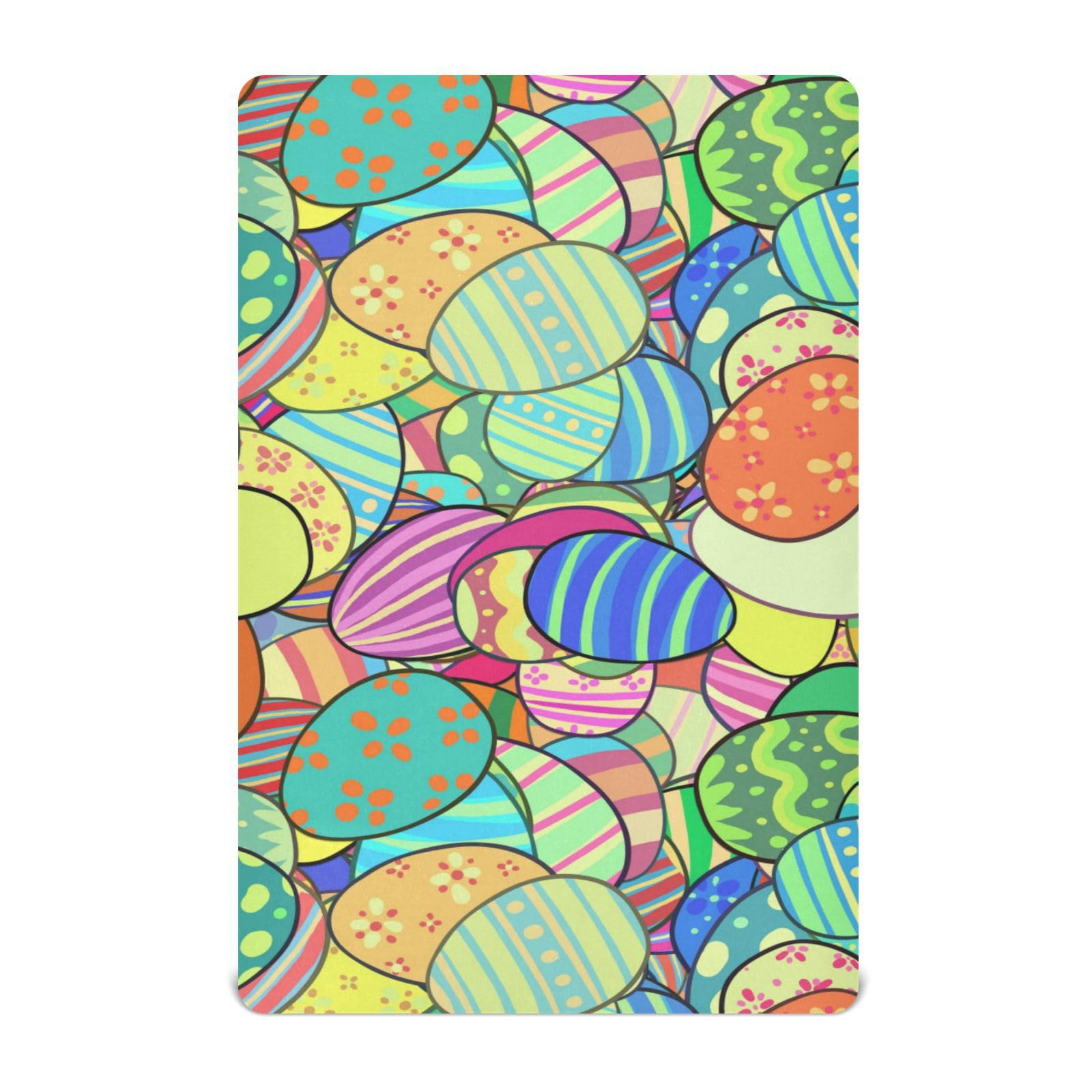 Moudou Easter Eggs Playard Sheet for Boy Girls, Soft Breathable Fitted Toddler Sheet for Standard Playard Bed Mattress, 39 x 27 x 5 Inch