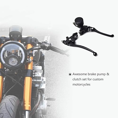 Miniatura 2 de 0011 Palancas universales de motocicleta de 7/8 "freno hidráulico cilindro maestro depósito palanca de embrague conjunto para Cafe Racer Honda