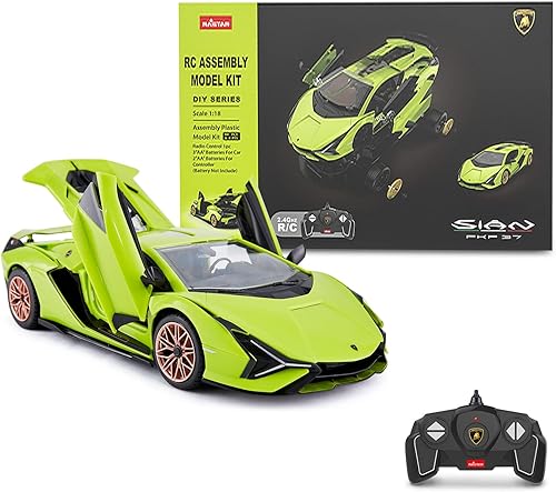 RASTAR Kits de construcción de auto RC para construir, 118 Lamborghini Sian Supercar Kit de construcción con control remoto, 72 piezas, kits STEM
