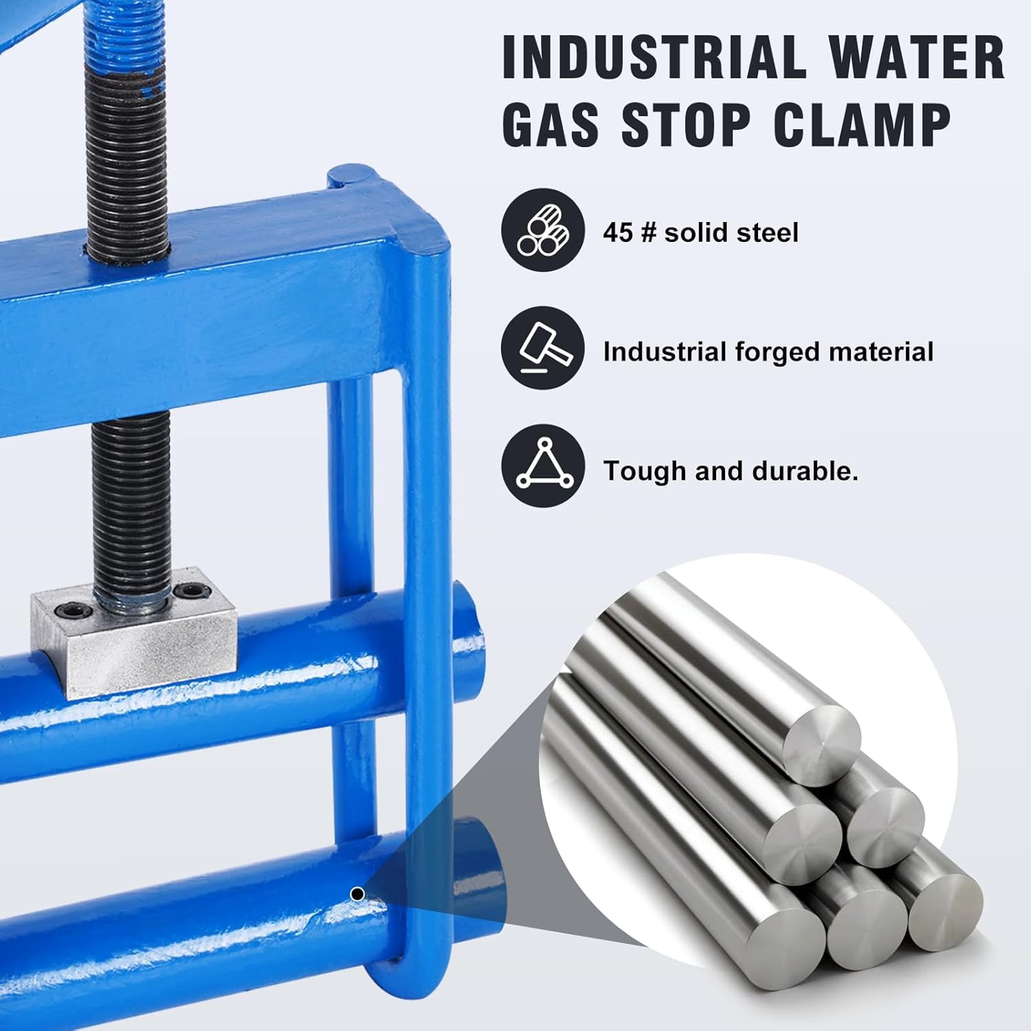 Herramienta de abrazadera de fontanería para tuberías de agua y gas, solución de apagado resistente al desgaste y a la corrosión