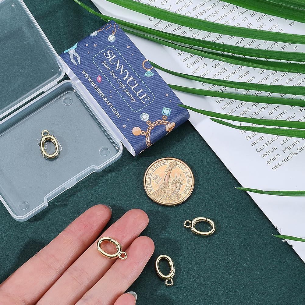 6 Stück 18K Vergoldete Federringe Oval – Schlüsselring-Schnallen Für DIY Schmuck & Schlüsselanhänger