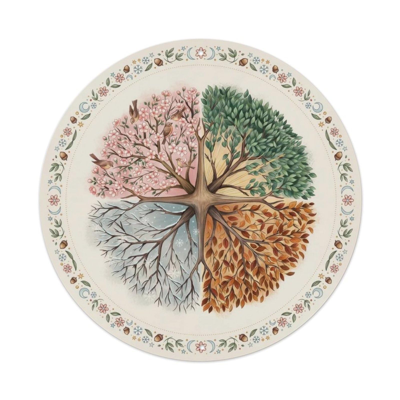 Retro Four Seasons Tree Metal Tin Sign Plaque