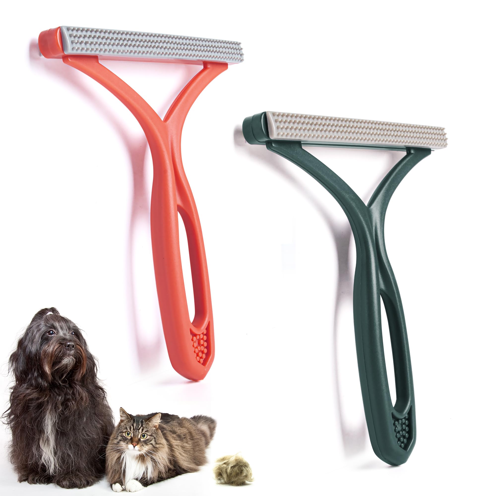 Tycoonest2Pcs Pet Hair Removers, Reusable Dog and Cat Lint Removal Comb, Plastic Cleaning Brush for Pet Fur on Carpet Sofa Clothes Furniture Car