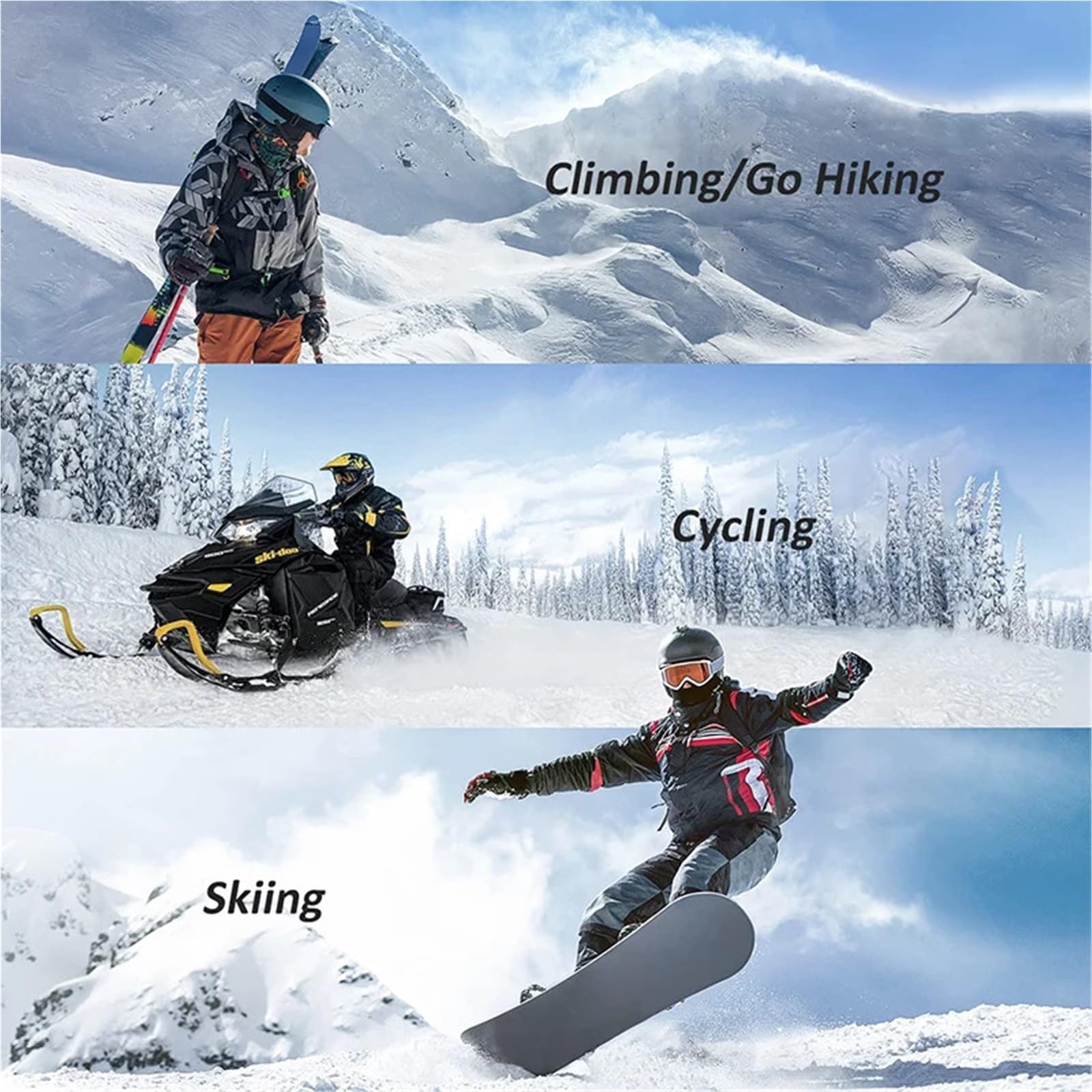 Ski Fünf Finger Handschuhe Touchscreen Winter rutschfeste Warme Reiten Verdickt Wasserdicht Sport Zum Snowboarden, Wandern, Outdoor