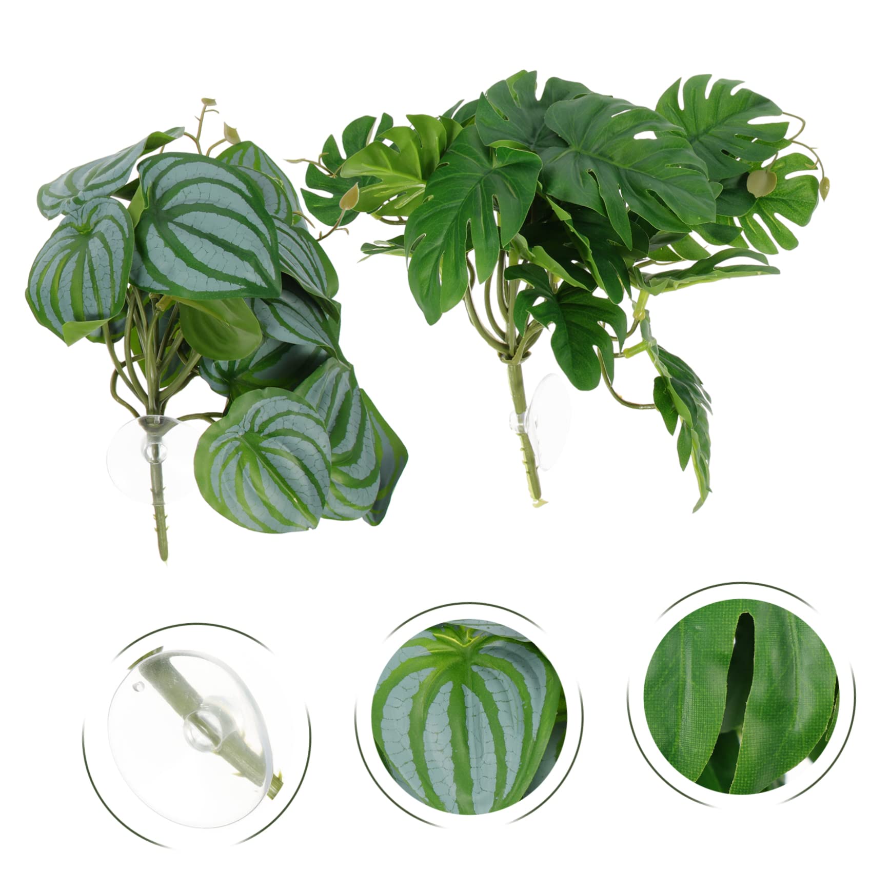 Housoutil 4 Sets Künstliche Reptilienpflanzen Für Tank Gefälschte Aquarium Baumpflanze Dekorative Pflanzenornamente Für Reptilien 2 Stück * 4