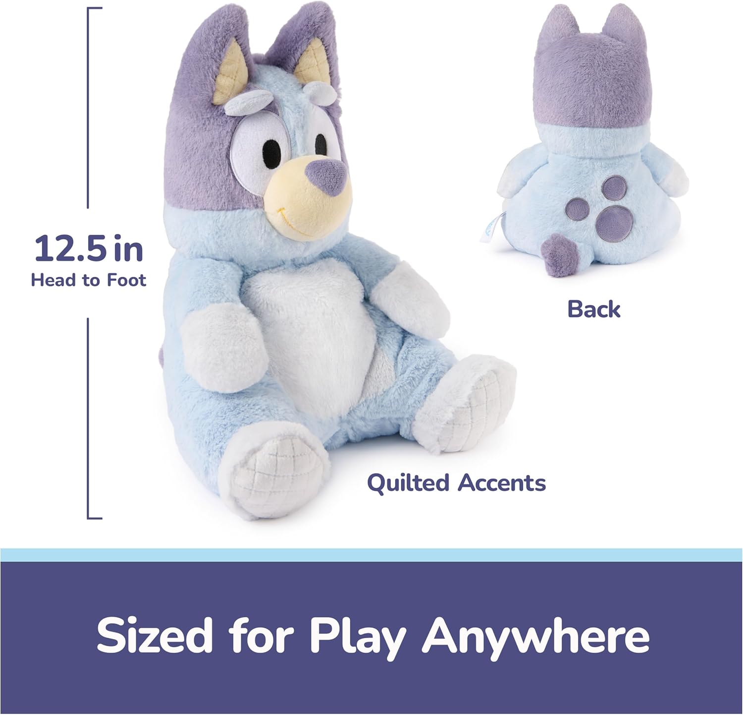 GUND Official Bluey Oh So Snuggly Plush, Bluey Plushies, Stuffed Animal Sensory Toy for Babies and Toddlers, Blue, 12.5” - Image 4