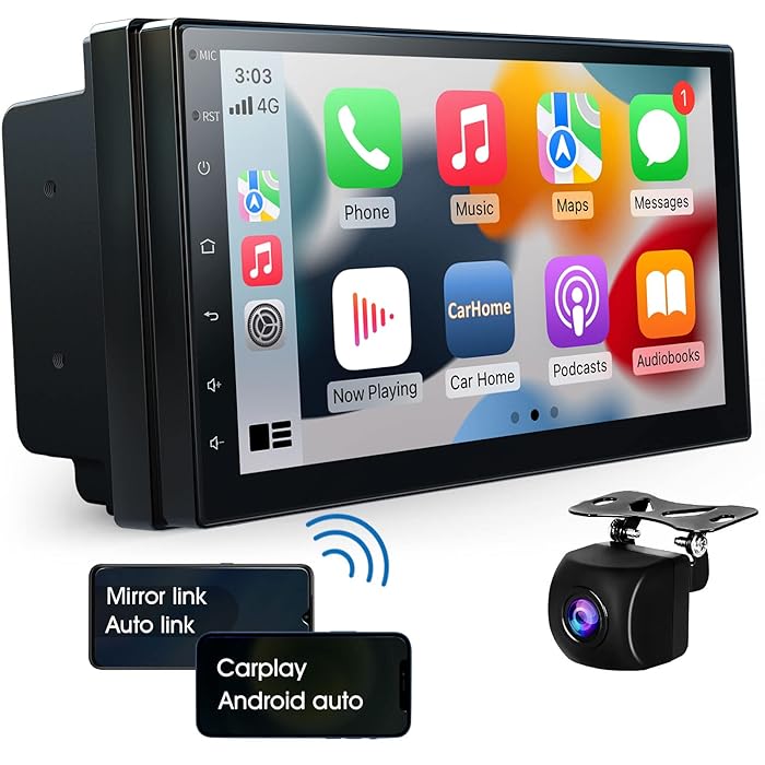 Buy Wireless Carplay Head Unit, Double Din Car Stereo Android Auto, 7 Inch Full HD Capacitive