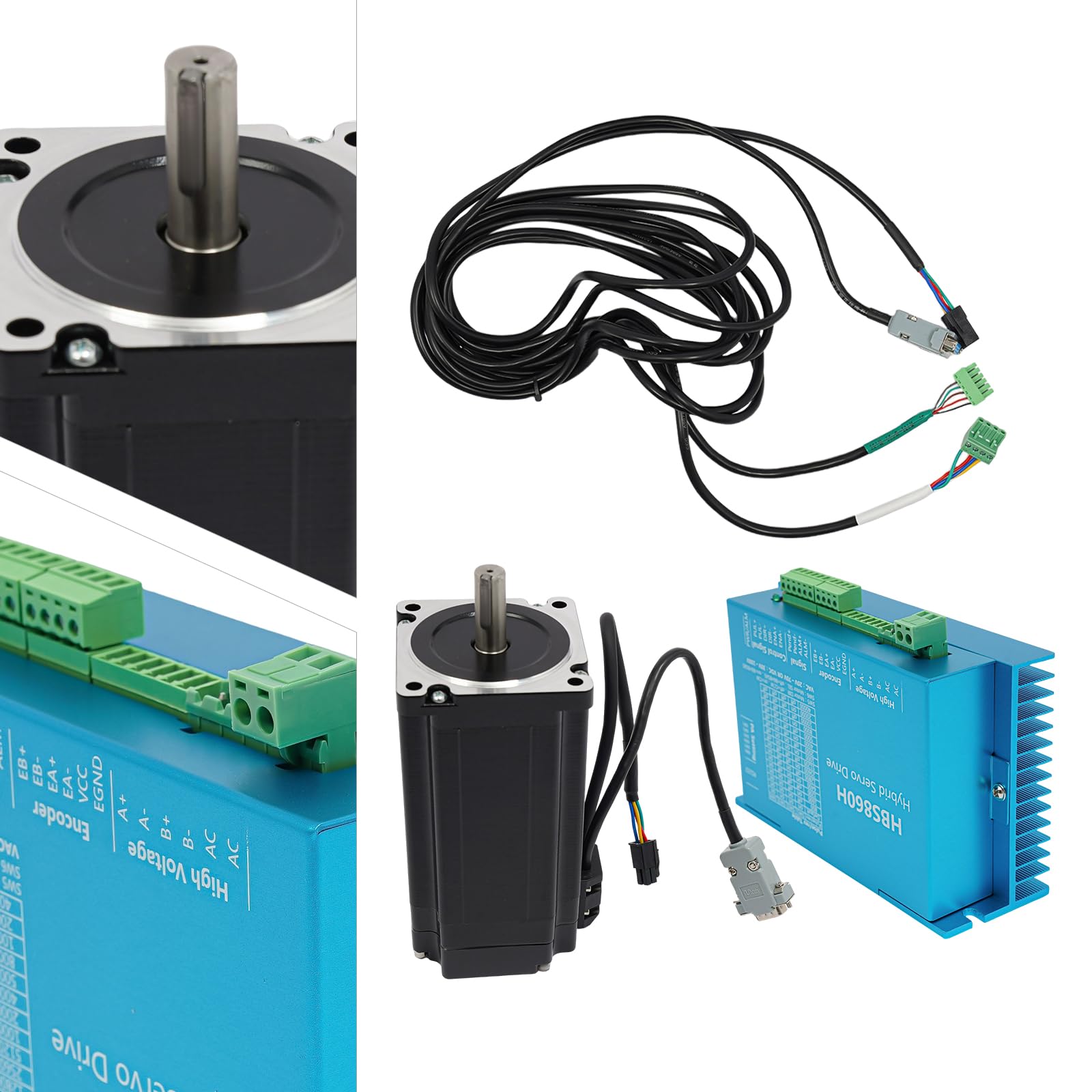 12N. m Schrittmotor und Treiber-Kit mit Geschlossenem Regelkreis, Closed Loop Stepper Motor Schrittmotor Schritttreiber mit DSP-Chip, Schrittmotor Steuerung Treiber mit LED-Anzeigeleuchte