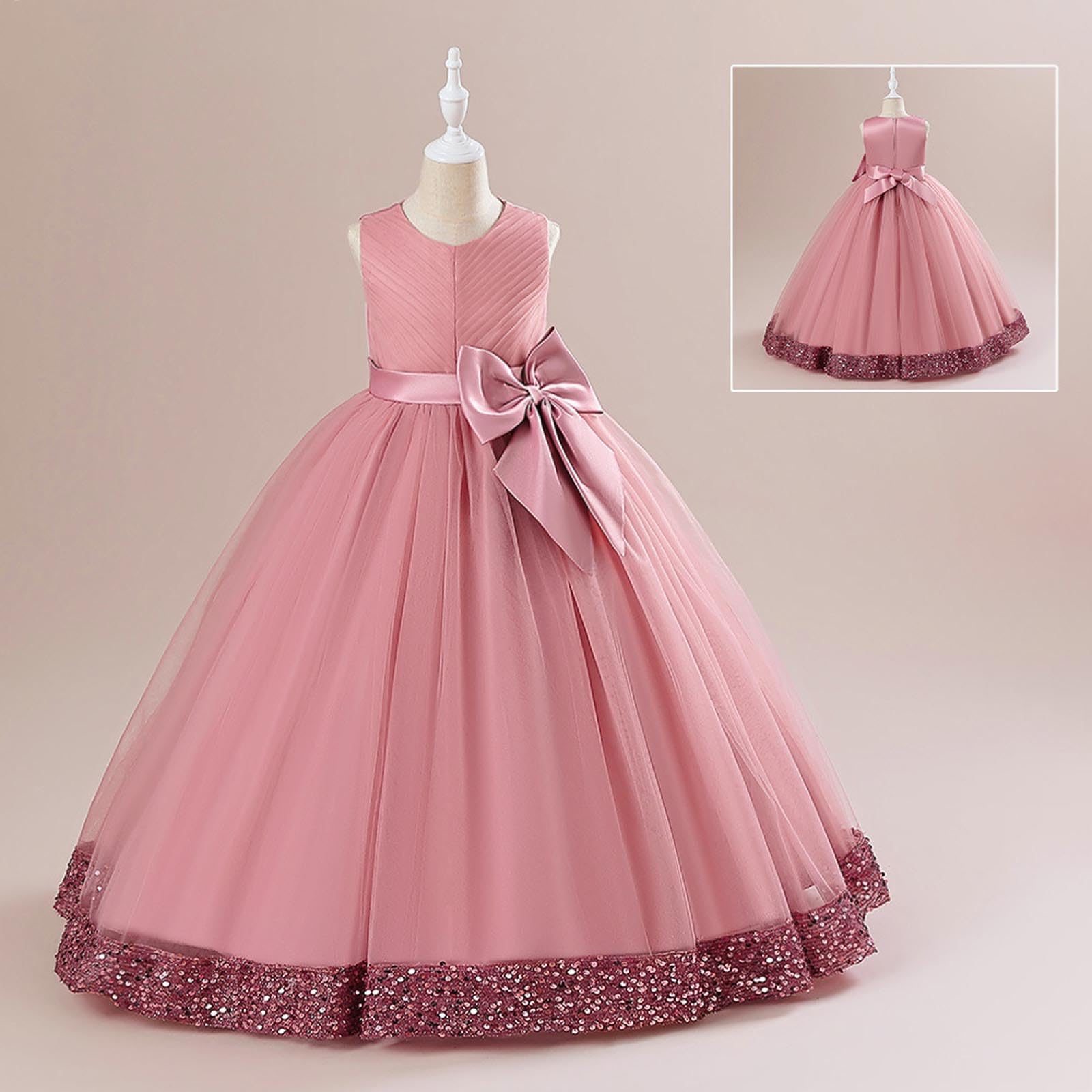 Vestido niña Volantes algodón Suave sin Mangas Color sólido Casual Transpirable Ropa Infantil para Verano y Primavera A9