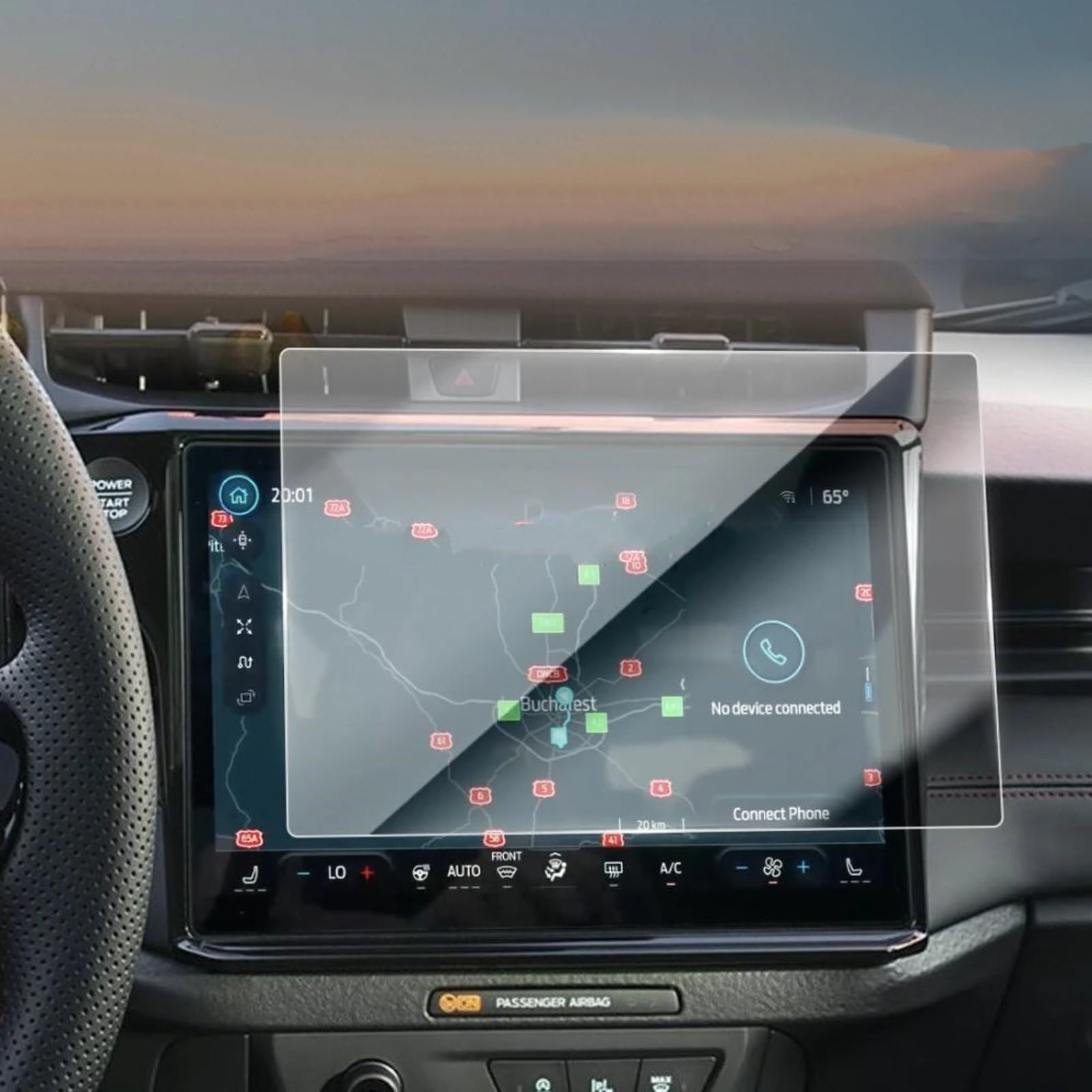 Film de Protection d'écran en Verre trempé pour GPS de Voiture Puma 2024-2025, Tableau de Bord et Instruments de Navigation.