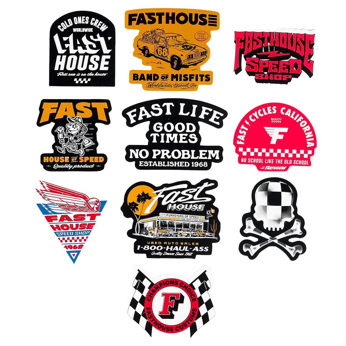 Stickers FASTHOUSE multicolores pour customiser vos objets de ride