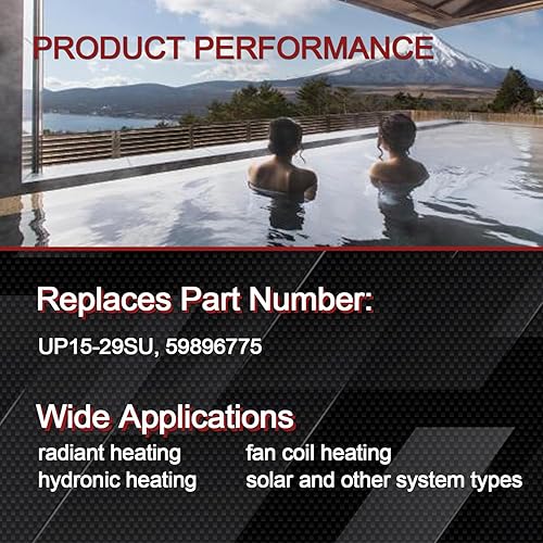 Miniatura 4 de 59896775 Reemplazo de la bomba circuladora de 115 V compatible con Grundfos UP15-29SU, utilizada para calefacción radiante, calefacción hidrónica,