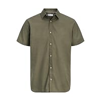 JACK & JONES Jjhenry Slub - Maglietta a Maniche Corte, Oliva impolverato