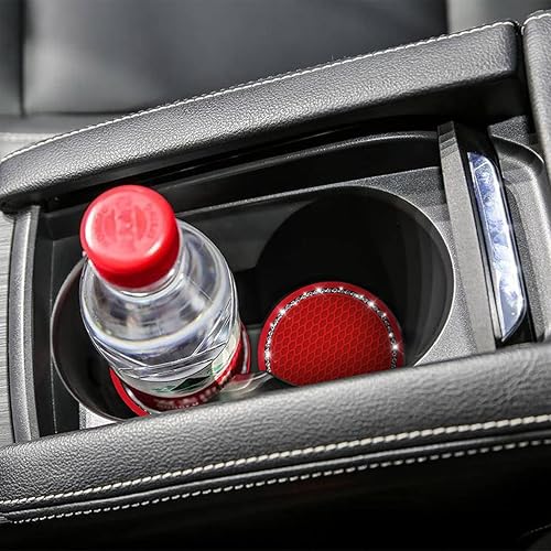 Miniatura 6 de Juego de 2 posavasos universales con diamantes de imitación para automóvil, accesorios de automóvil de 2.75 pulgadas, adecuado para la mayoría de