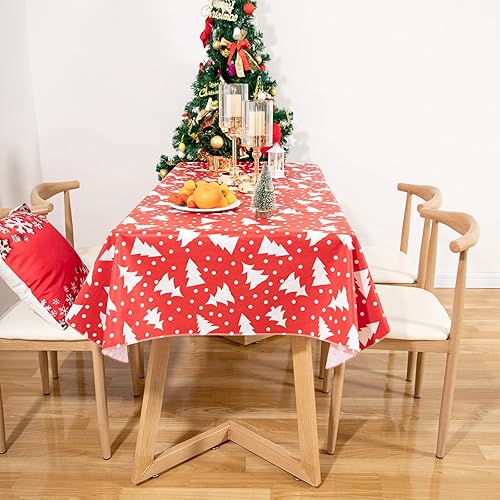 Vista 163 de Mantel rectangular de vinilo de 52 x 70 pulgadas con reverso de franela, mantel para el día de San Valentín, mantel de hule 100% impermeable Azul