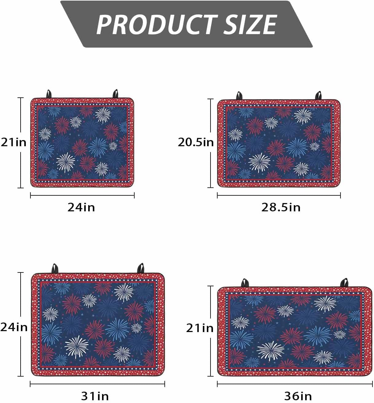 4th of July Stove Top Cover Patriotic Stars Fireworks Stove Cover for Electric Stove Top Red White and Blue Glass Cooktop Covers Anti-Slip Mat Heat Resistant Countertop Protector Kitchen 28.5"x20.5"