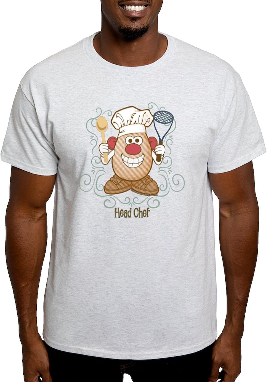 CafePress Mr. Potato Head Chef Light T Shirt Men's 100% Cotton, Classic Graphic White T-Shirt