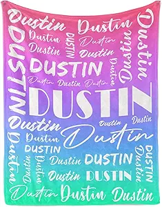 Name Blanket Personalized Name Blanket Customized Blanket with Name Text for Adult Kid Birthday Christmas Mothers Fathers Valentines Day Gift