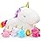 KMUYSL Toys for Girls Ages 0 1 2 3 4 5 6 7 8+ Years - Unicorn Mommy Stuffed Animal with 4 Baby Unicorns in Her Tummy, Soft Unicorn Plush Toys Set, Christmas Birthday Gifts for Baby, Toddler, Kids