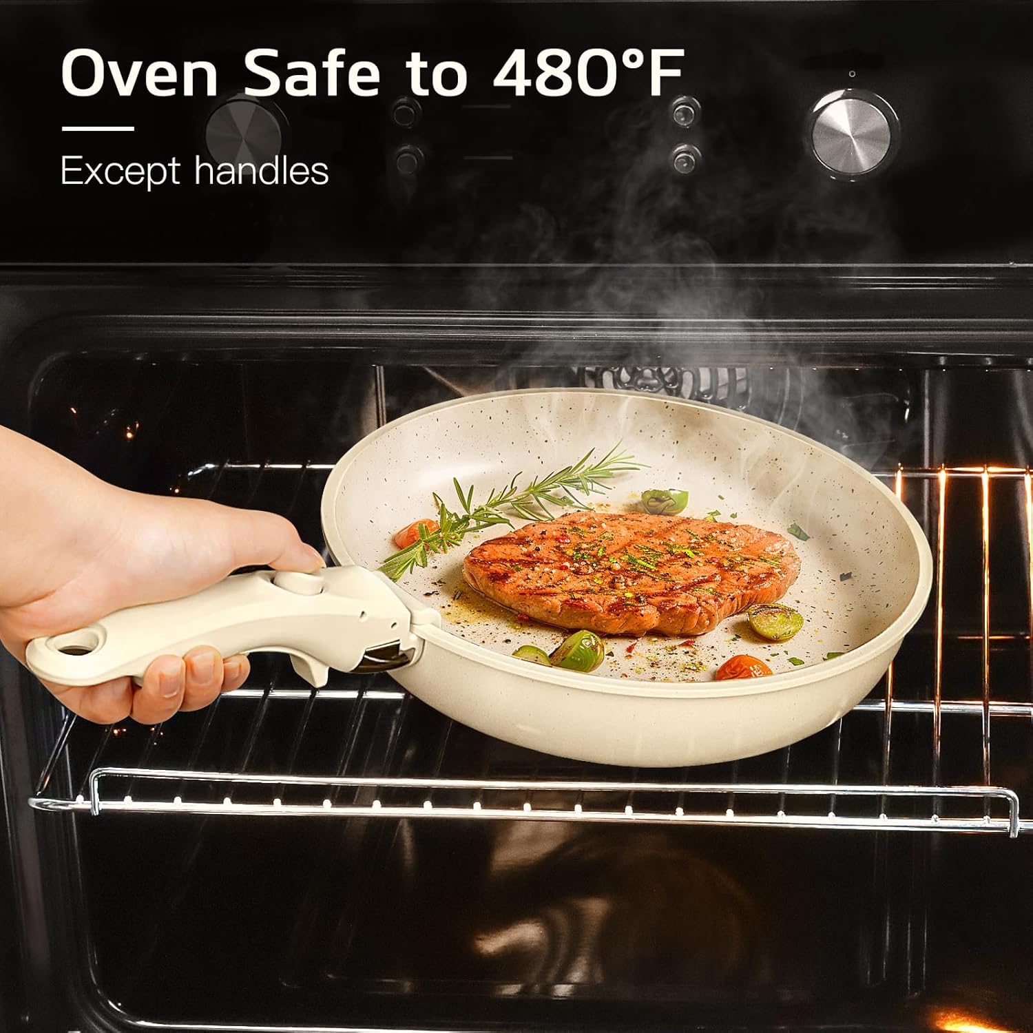 GiPP Ceramic Pots and Pans Set Non Stick, Nonstick Detachable Handle Cookware Sets, Healthy Non Toxic PFAS PFOA & PTFE Free, Dishwasher ＆Oven Safe, Induction Kitchen Pot and Pan