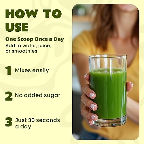 Miniatura 7 de Green Superfoods Polvo - Sin sabor - Mezcla de verduras orgánicas con espirulina, probióticos y enzimas digestivas - Desintoxicación, apoyo para la