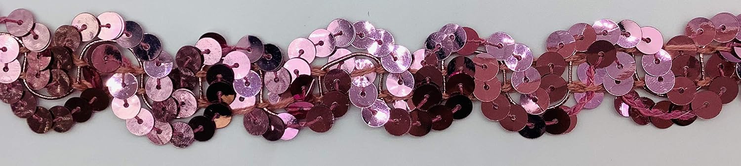 Dark Pink 1 Sequin Trim -12 Yards