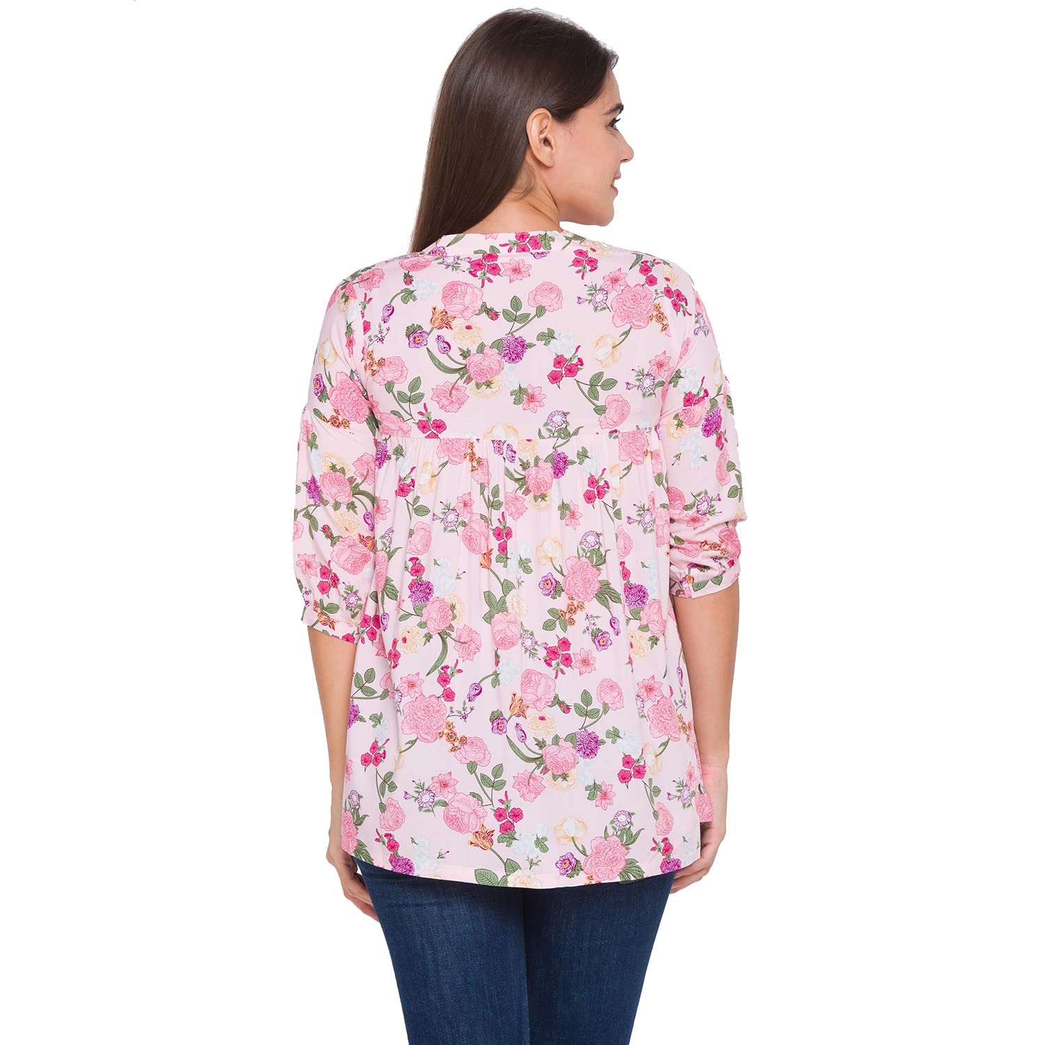 AV2 Printed Women Maternity Feeding Tunic Top Pink X-Large 8041 - Image 3 thumbnail