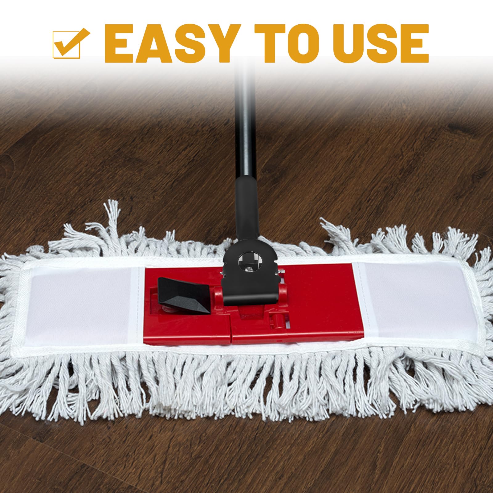 PRETYZOOM Mop Holder Wall Mount Mop Rod Chuck Broom Pole Clamp Mop Stick Adapter for Bathroom Mop Stick Clamp for Floor Cleaning Mop Stick Clip Mop Handle Clamp Lever to Rotate Thicken Stainless Steel