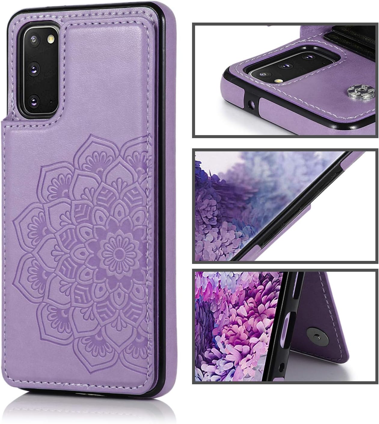 Apucase Samsung Galaxy S20 Fe 5G Case S20fe Wallet case Card Holder Case,Protective Cover with Credit Card Slot Holder and Leather Case for Galaxy S20 Fan Edition 6.5Inch (Purple)