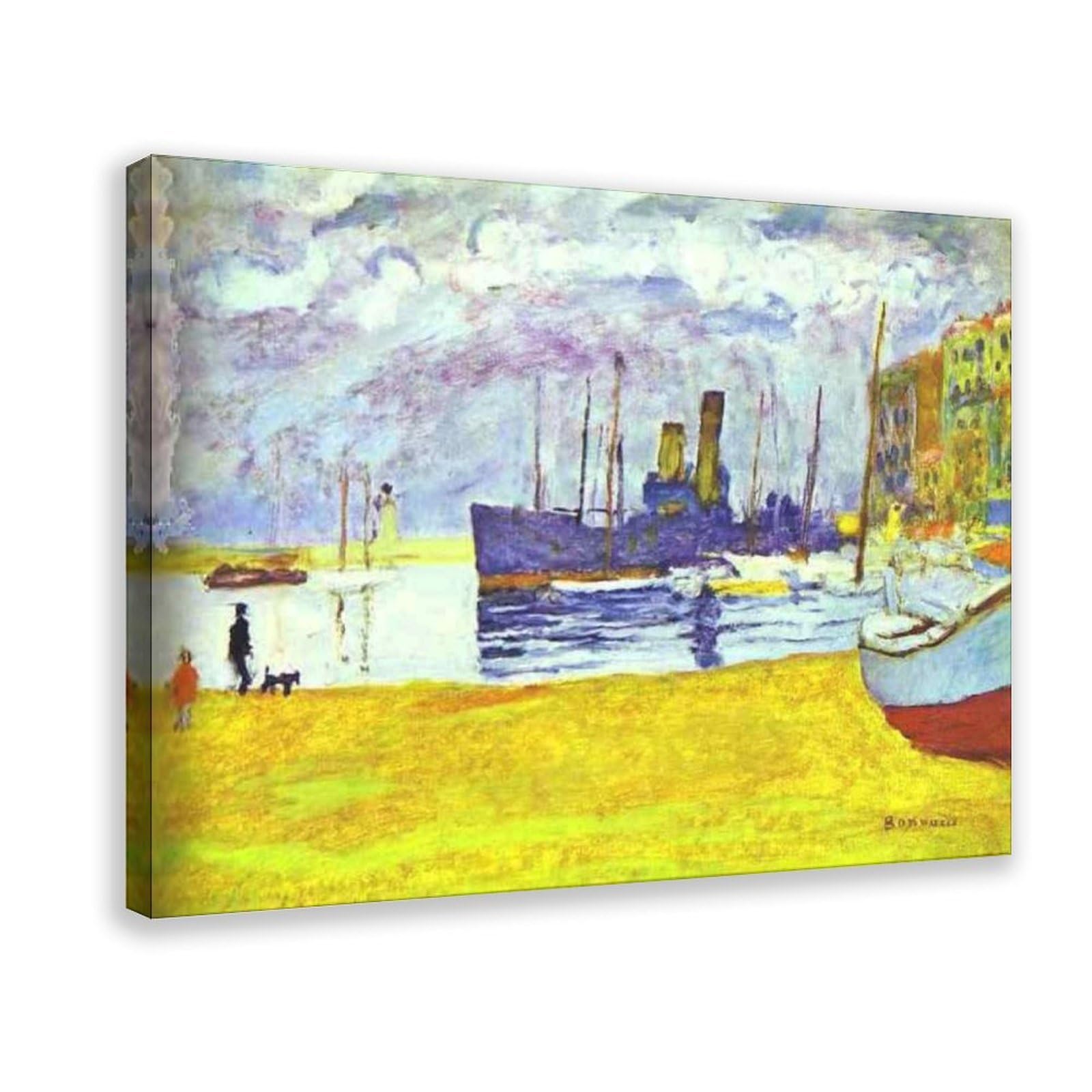 WCYB The Port of Cannes by Pierre Bonnard Prints Posters Canvas Deco Paintings Wall Art For Office Frame 20" L X 30" W