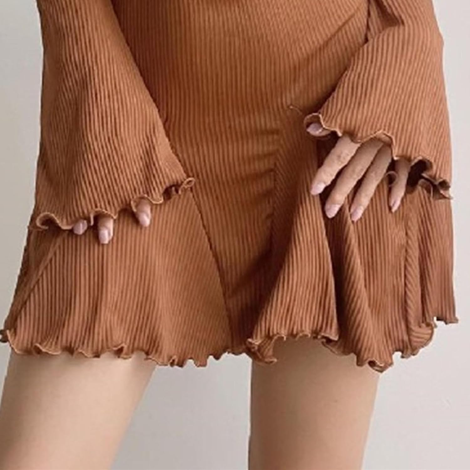 Womens Strapless Lace Mini Dress Solid Color Twist Knot Front Cut Out Beach Dress Smocked Backless Ruffle Hem Dresses