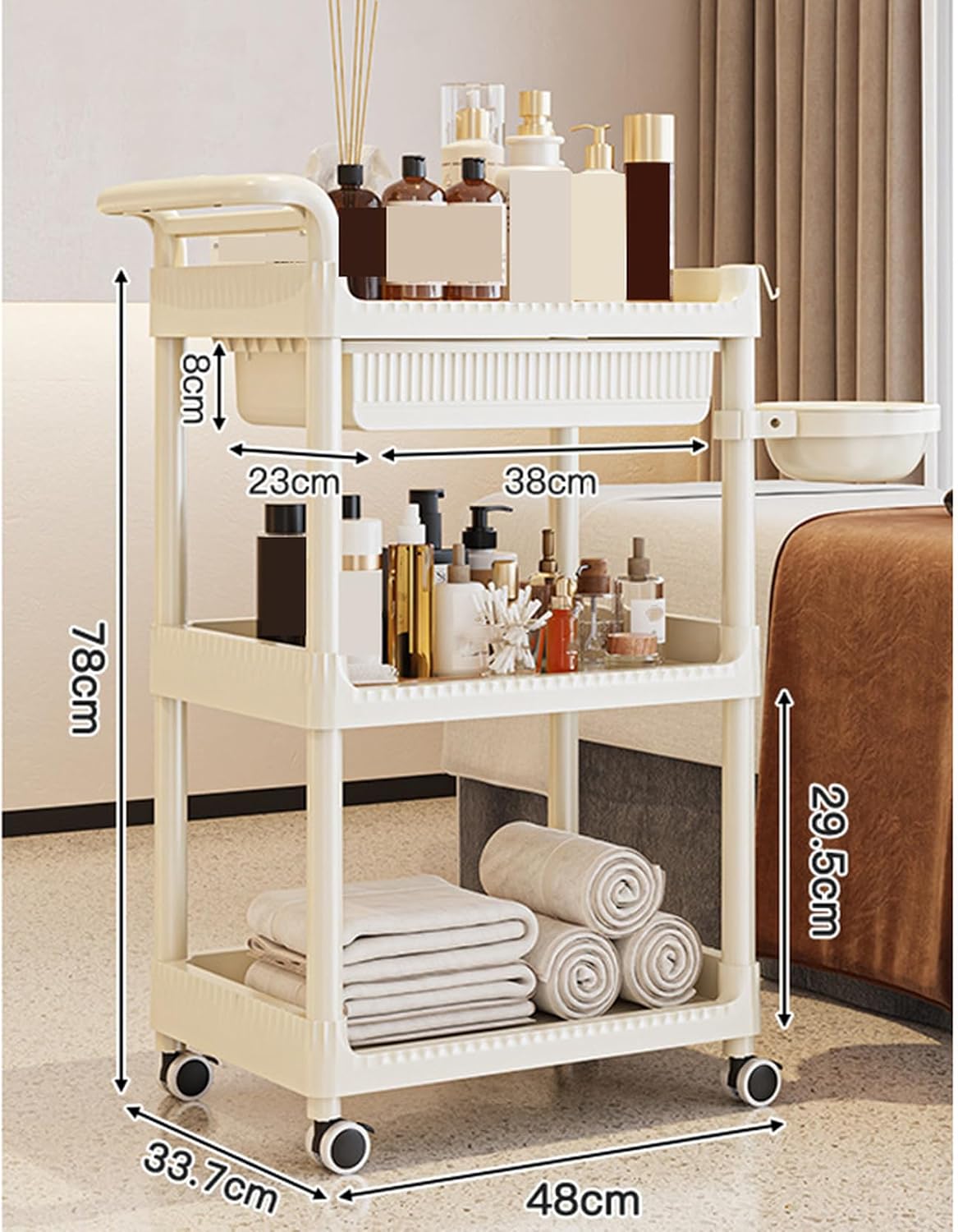 収納用品 [YXSNG] キッチンラック 幅48 3段 収納ラック 収納ワゴン