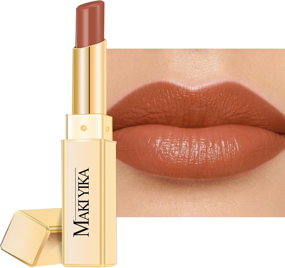 Lápiz labial Moisture de color marrón claro para mujer, bálsamo labial con color hidratante | Lápiz labial desnudo transparente para labios secos y agrietados, labios brillantes teñidos para Navidad, MA050 marrón leche