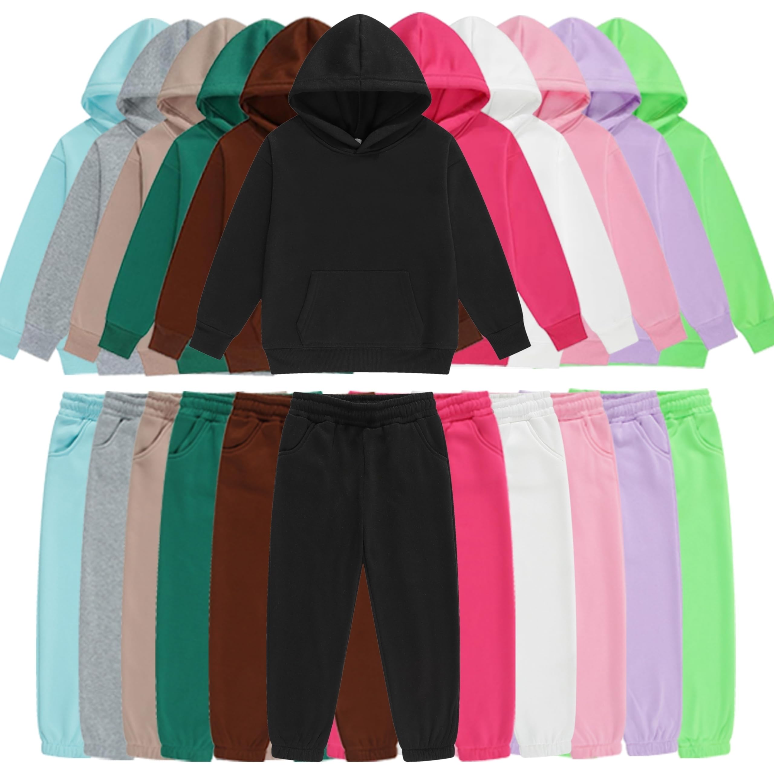 Set di 2 tute da ragazzo con cappuccio e pantaloni della tuta alla moda per ragazze Set di compleanno