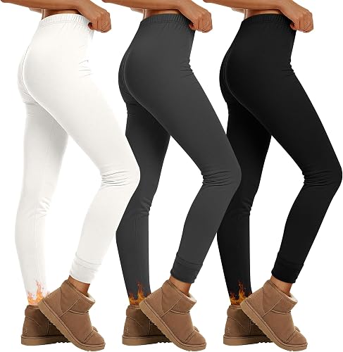Oakgarden 3 Pack Fleece Lined Leggings for Women Winter Warm Thermal High Waiste