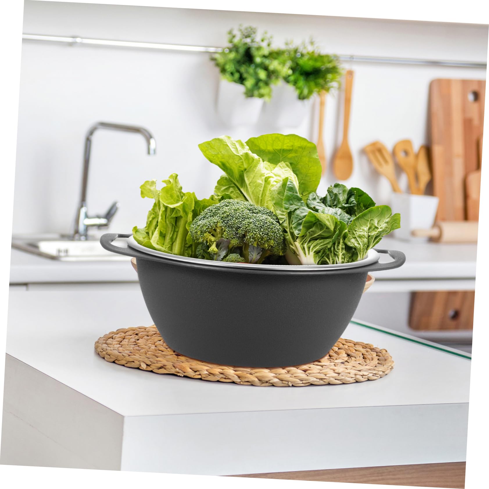 Set Di 2 Scolapasta Dorati A Maglia Per Riso, Verdura E Frutta - Facile Drenaggio, Robusti