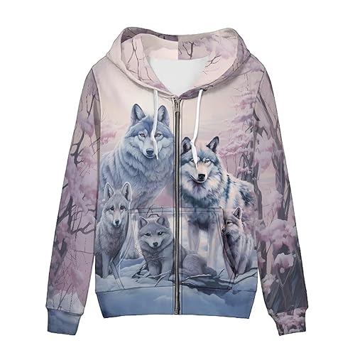 Showudesigns XS-5XL Zip Up Hoodie for Women Sweatshirt Pullover