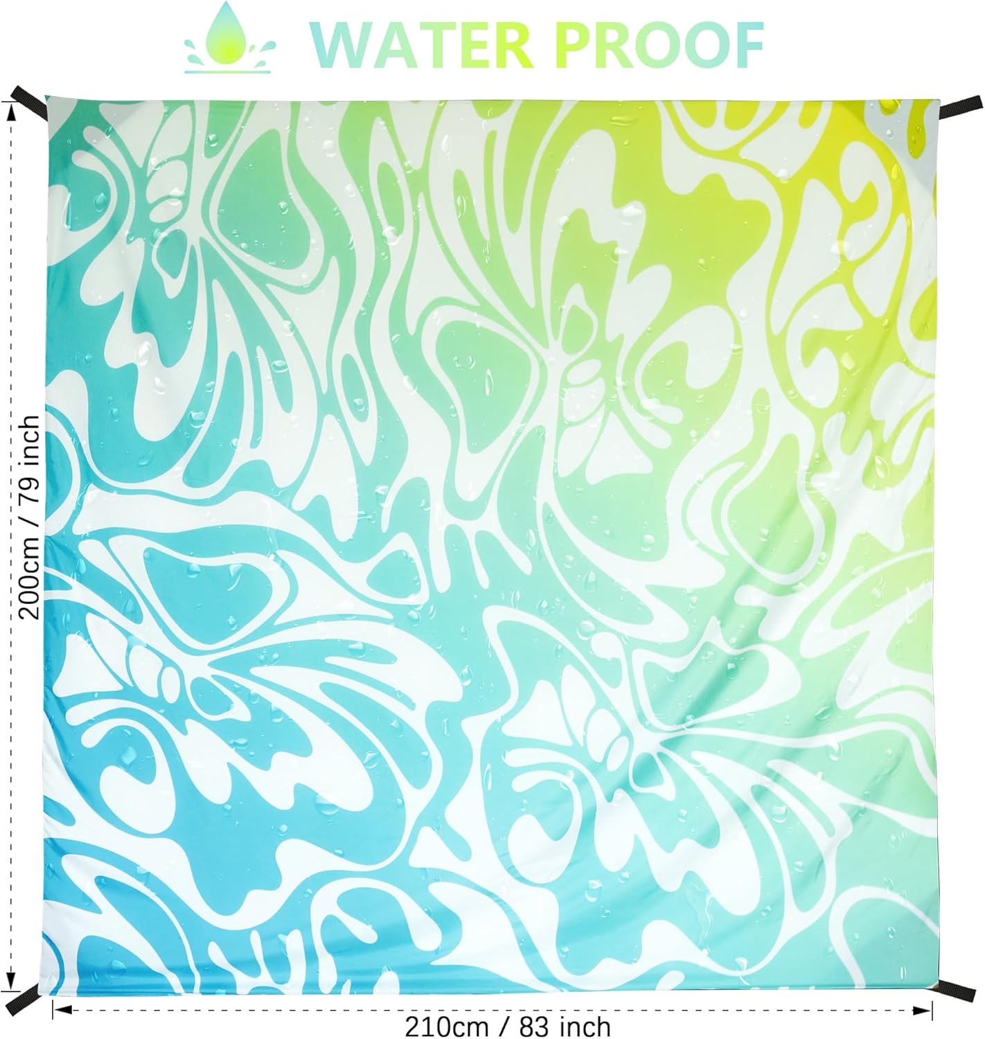 Beach Blanket Waterproof Sandproof Extra Large Beach Mat 79" X 83"/120"x108"for 1-8 Adults Quick Drying Durable Outdoor Picnic Mat for Beach Travel Camping Hiking - Image 2