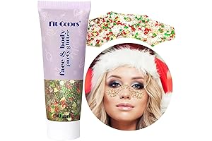 HWSHQY OO Christmas Face Glitter