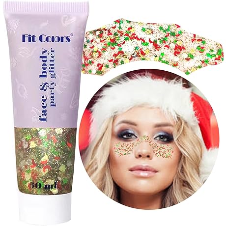 HWSHQY OO Christmas Face Glitter